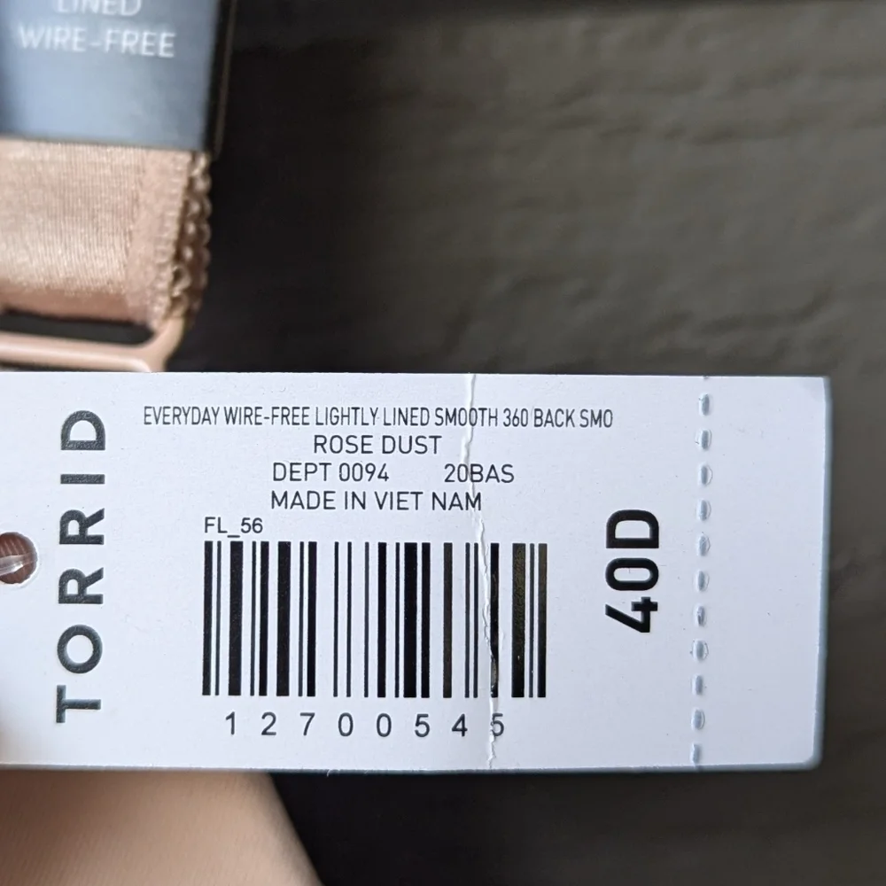 NWT Torrid Curve Everyday Wirefree Lightly Lined Bra Smooth Rose Dust Size 40D